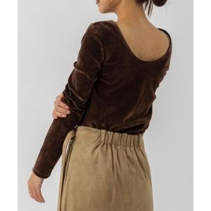 tシャツ ベロアロングスリーブカットソー レディース