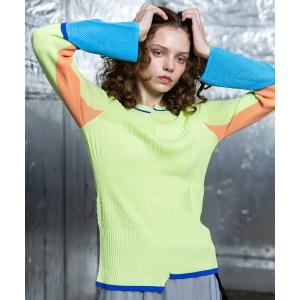 ニット セーター オフセンターリブニット レディース