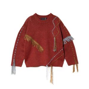 ニット セーター CUBE SUGAR/キューブシュガー　アンティークニット ハンドステッチPO レディース