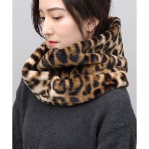 ネックウォーマー スヌード ソフトタッチ フェイクファー レオパード スヌード ヒョウ柄 レディース