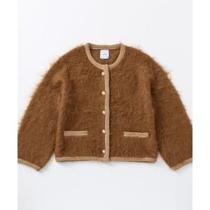 カーディガン シャギーニットカーディガンジャケット レディース