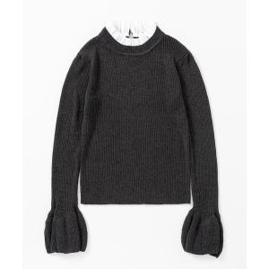 ニット セーター 2WAYメロウハイネック衿付きニット レディース