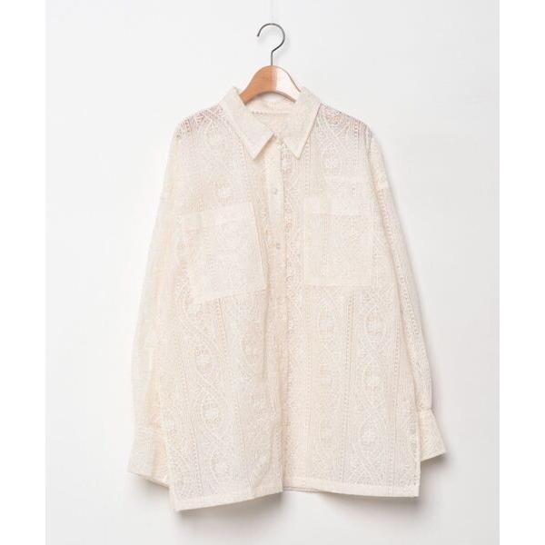 「KBF」 長袖シャツ ONE アイボリー レディース