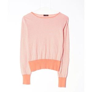 「OLD ENGLAND」 ボーダー柄長袖ニット 36 オレンジ レディース