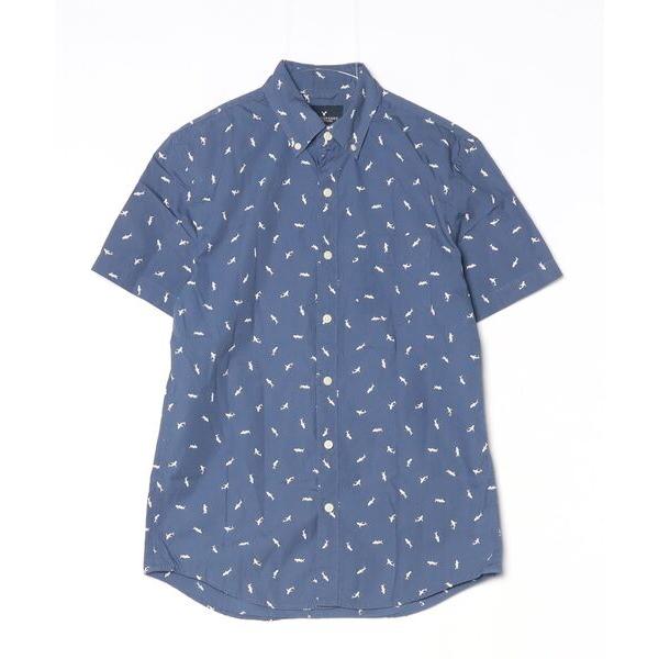 「American Eagle」 ドット柄半袖シャツ X-SMALL ブルー レディース