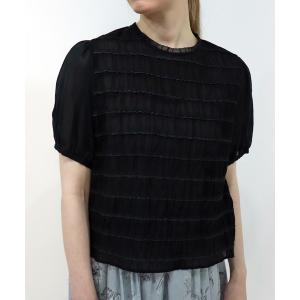 「haupia」 半袖ブラウス MEDIUM ブラック レディース