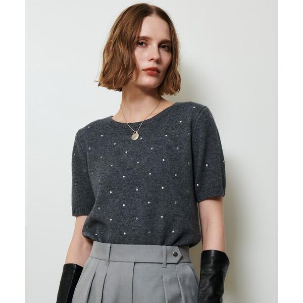 ニット セーター エンブロイダリードットプルオーバー レディース