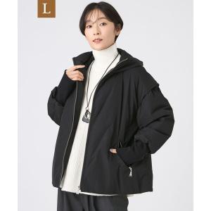 ダウンコート ダウンジャケット 「L」「SANYO Style EDITION掲載」「ウォッシャブル」2WAYスムースタフタダウンジャケット