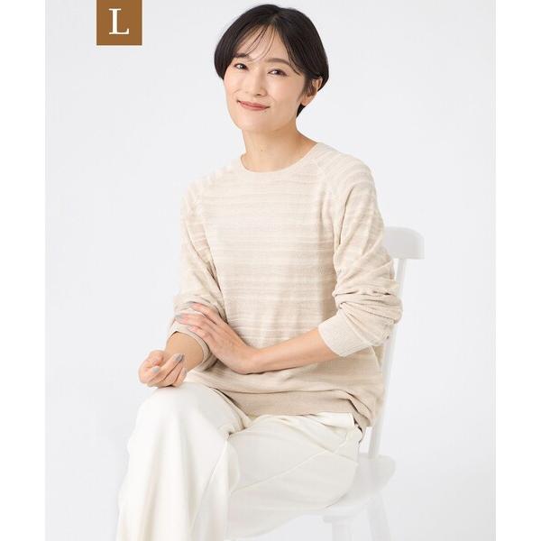 ニット セーター 「L」「カタログ掲載」「ウォッシャブル」モールボーダーニットプルオーバー レディー...