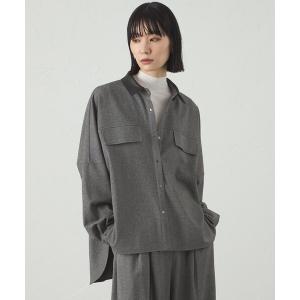 ブラウス シャツ 「セットアップ対応」オーバーサイズフラノブラウス レディース