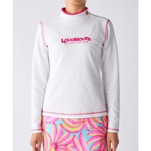 ブラウス シャツ 「Loudmouth/ラウドマウス」レディースエンボスジャージ長袖シャツ　ストレッチモックネック長袖シャツ　ゴルフ レディース