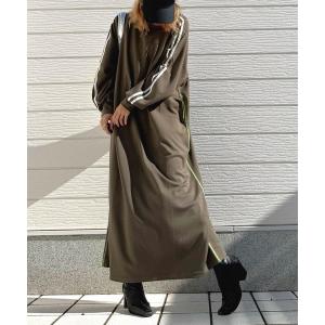 ワンピース ソフトダンボールバイカラーラインワンピース