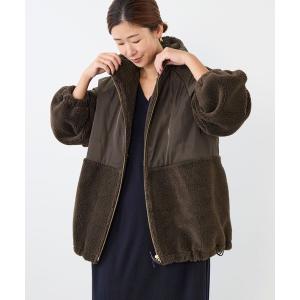 ブルゾン アウター ボアドッキングフーデットブルゾン レディース