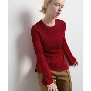 ニット セーター ニットレースプルオーバー レディース