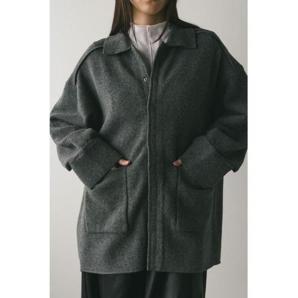 ブラウス シャツ ハイラインウールミックスニットシャツ レディース