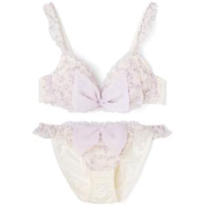ブラジャー ショーツセット フラッフィー小花リボンブラジャー＆ショーツセット「ソフトワイヤー」
