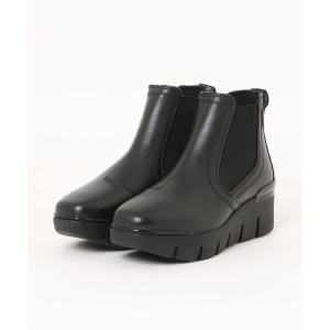 ブーツ 「bussola」晴雨兼用サイドゴアレザーショートブーツ(94101U) レディース