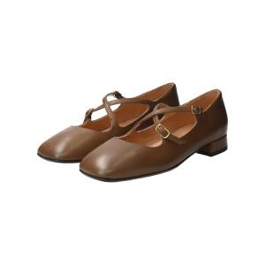 パンプス 「INTER-CHAUSSURES」スクエアトウクロスストラップパンプス(I1003N)
