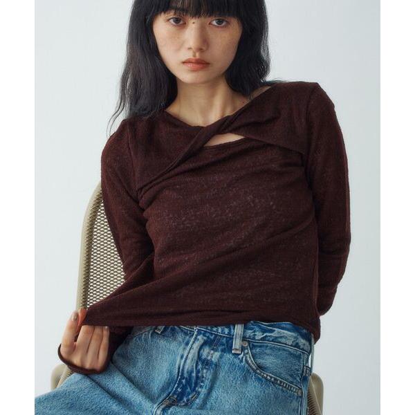 tシャツ twist sheer jersey top レディース