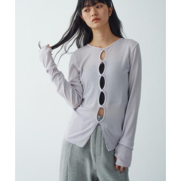 tシャツ twist sheer rib LS レディース
