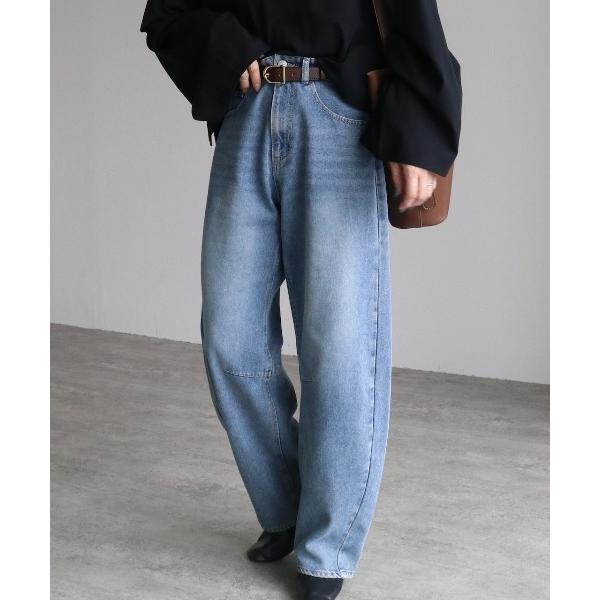 ワイドパンツ ジーンズ デニム デニムパンツ デニムバレルレッグパンツ レディース