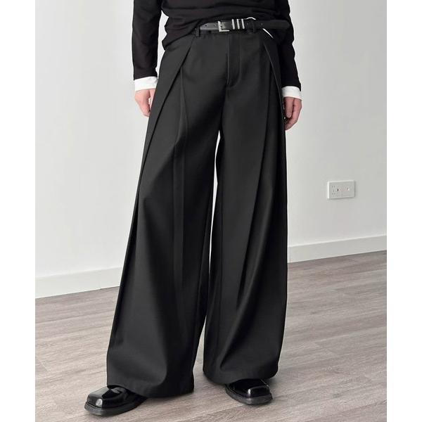 スラックス ルーズシルエットタックスラックスパンツ メンズ レディース