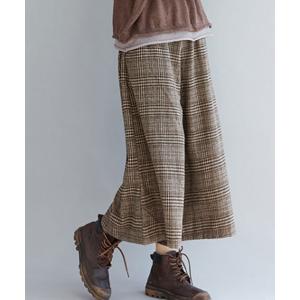 ワイドパンツ パンツ グレンチェックスカーチョ レディース