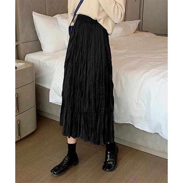 スカート リンクルミディアムスカート