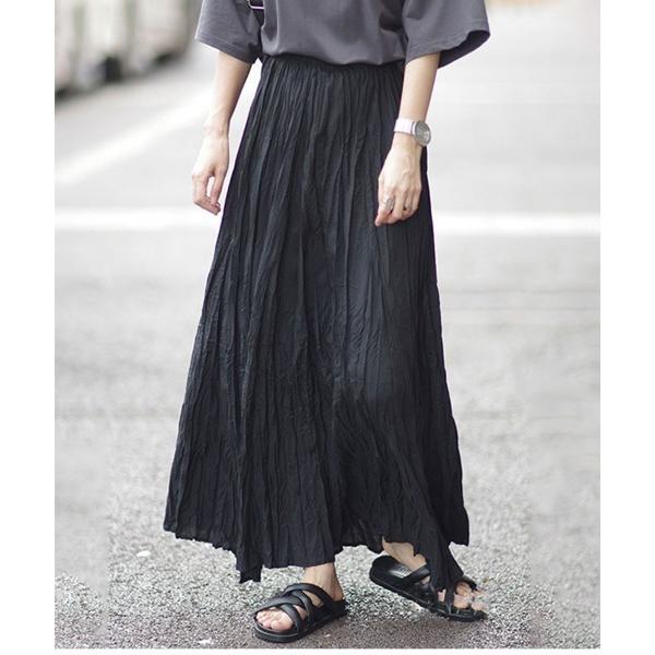 スカート リンクルロングスカート