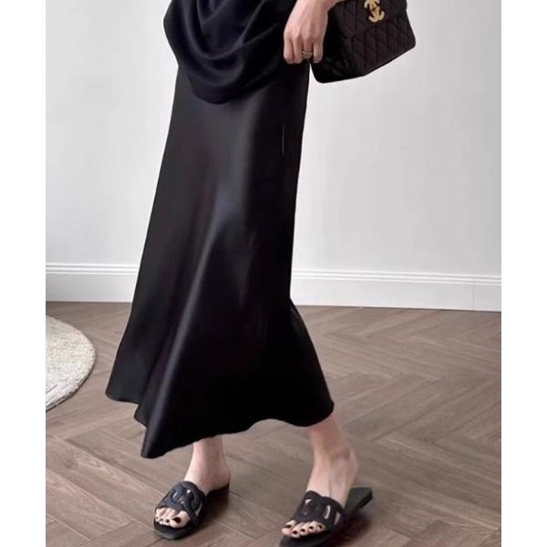 スカート サテンタッチマーメイドスカート