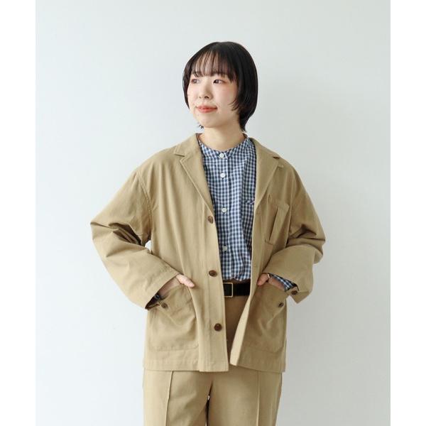 ジャケット テーラードジャケット 綿麻ギャバ ワークジャケット(セットアップ対応) レディース