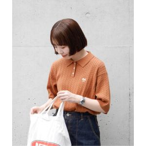 ポロシャツ ポロ 強撚綿 襟付きニットポロシャツ レディース