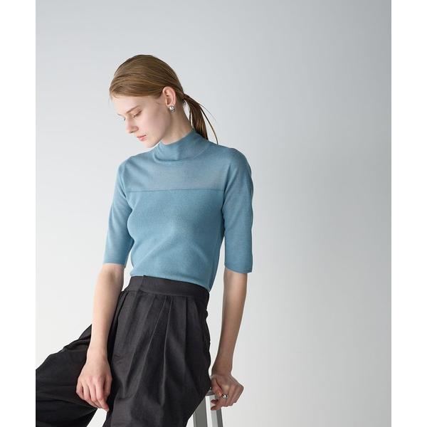 「N.O.R.C」 半袖ニット フリー ブルー レディース