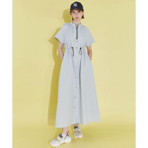 「A + TOKYO」 半袖ワンピース 1 ライトグレー レディース