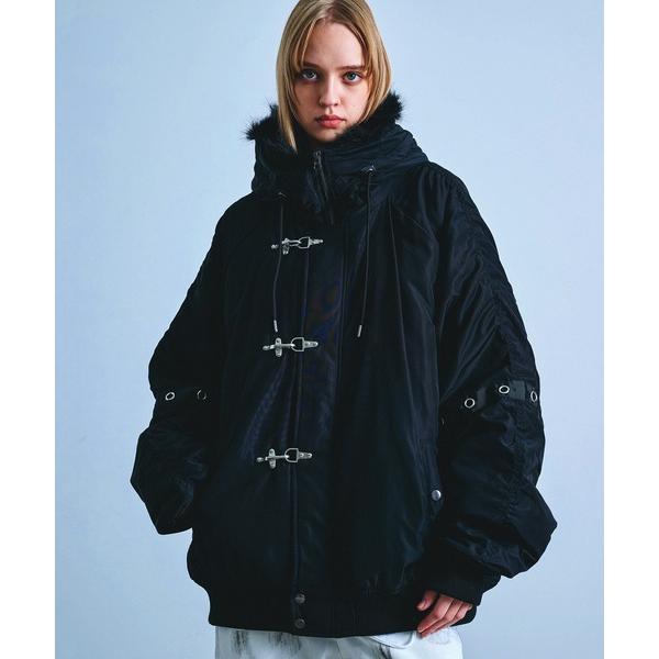 ミリタリージャケット モッズコート オーバーサイズ ファイヤーマンバックル エコファー N-2B フ...