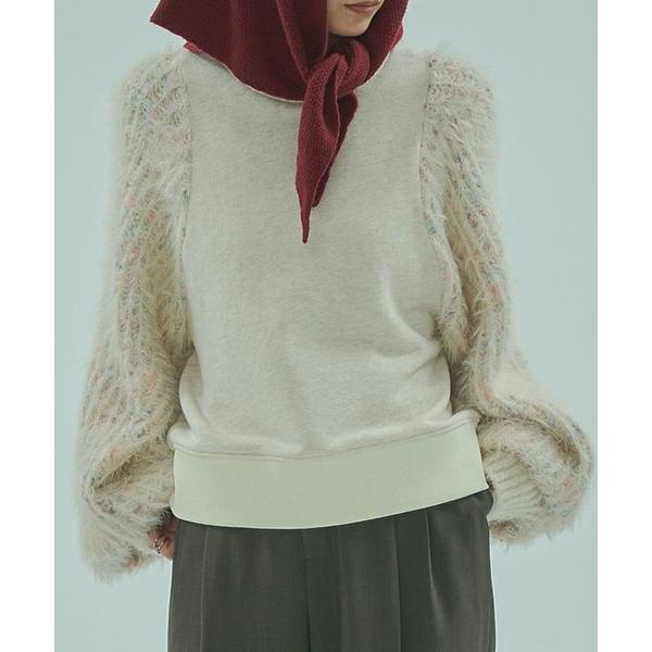 トレーナー スウェット (mici)KNIT VOLUME SLEEVES TOP レディース