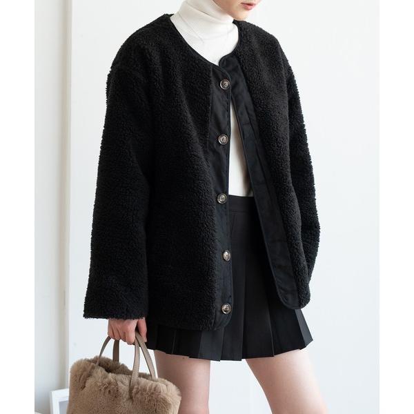 ブルゾン アウター 2WAY リバーシブル ボア×キルティング　2倍楽しいリバーシブルアウター レデ...