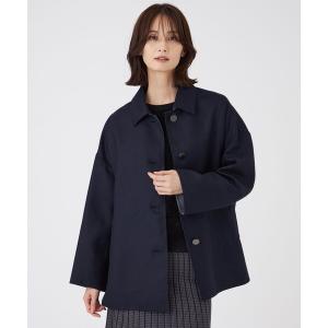 ステンカラーコート コート 梳毛リバーコート レディース