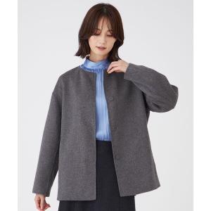 ノーカラーコート コート ライトリバーコート レディース