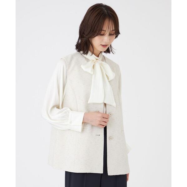 ベスト ジレ 「ウォッシャブル」ペーパーヤーンファンシージレ レディース