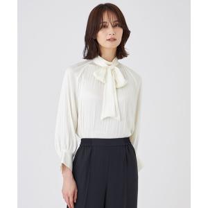 ブラウス シャツ 「ウォッシャブル」プリーツサテンブラウス レディース
