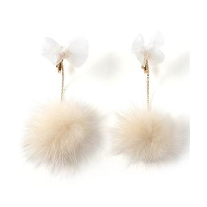 イヤリング チュールリボンファーイヤリング キッズ 子供 女の子