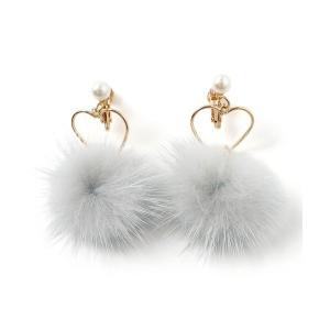 イヤリング ハートパーツファーイヤリング キッズ 子供 女の子