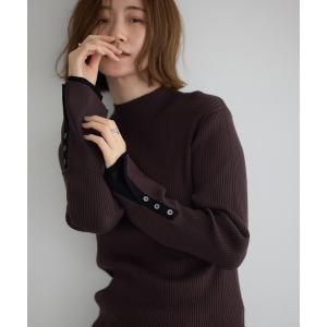 ニット セーター 袖口レイヤードリブニット レディース