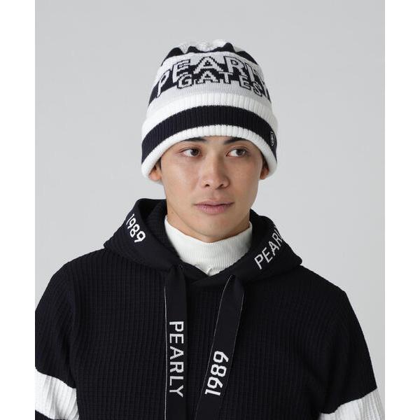 ニット帽 ニットキャップ 「PEARLY GATES」ボーダー柄ロゴニットワッチ (UNISEX) ...