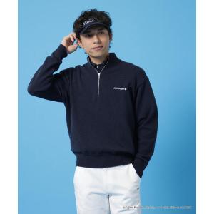 セーター ニット 「Jack Bunny!!」「ドラえもん」ダブルジャガードハーフジップニットプルオーバー メンズ