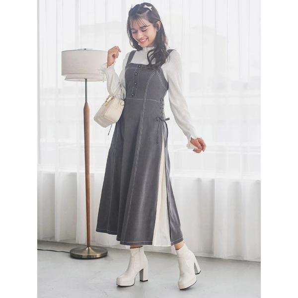 ワンピース サイドプリーツジャンパースカート