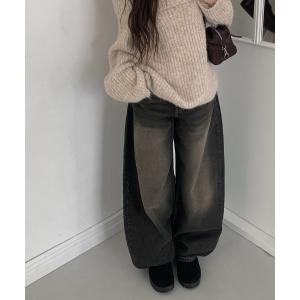 ジーンズ デニム デニムパンツ ビンテージウォッシングバルーンワイドデニムパンツ レディース メンズ