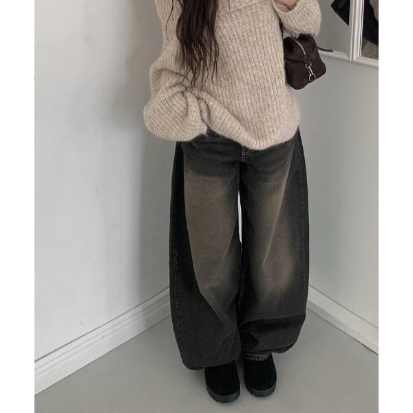 ジーンズ デニム デニムパンツ ビンテージウォッシングバルーンワイドデニムパンツ レディース メンズ