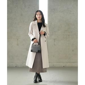 トレンチコート コート (尾州プレミアムウール)ベルテットテーラードコート レディース